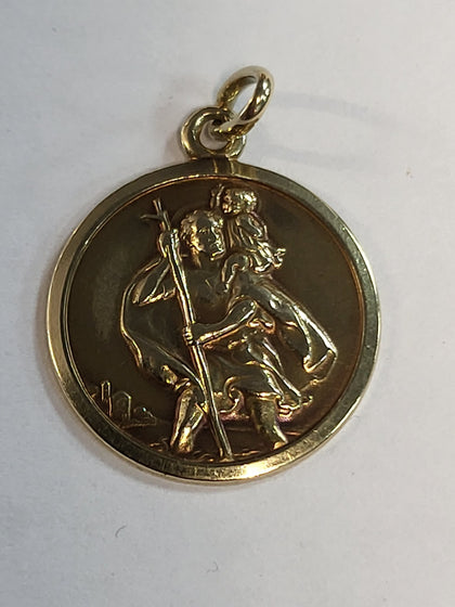 9ct Yellow Gold St Christopher Pendant - 2.72G