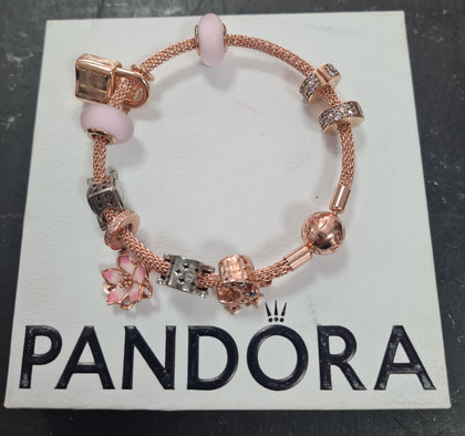1 X PANDORA BRACELET, 5X PANDORA CHARMS