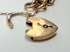 9ct rose gold curb chain bracelet with heart shaped padlock and safety chain 8"