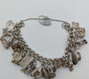 Silver Sterling 925, Multiple Charm Bracelet, 7" to 9", 95.6Grams