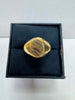 5.9G 18ct Gold Textured Signet Ring - Size Z - **Hallmarked**