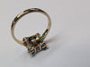 9CT GOLD RING WITH SKY BLUE STONES SIZE N 1/2 PRESTON STORE