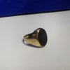 9K Gold Signet Ring, Black Stone, 5.31Grams,, Hallmarked 375, Size: R