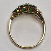 9CT GOLD GREEN STONE RING SIZE N 2.20G PRESTON STORE