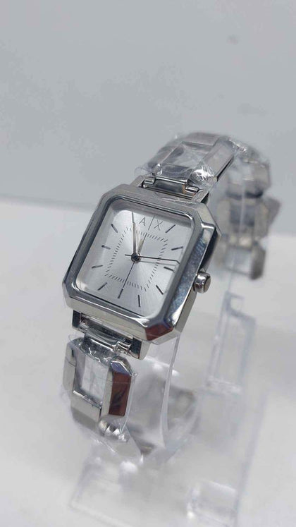 Armani Exchange AX5720 Quartz Ladies Square Faced Quartz Watch - Steel Bracelet - Boxed *UNWORN*