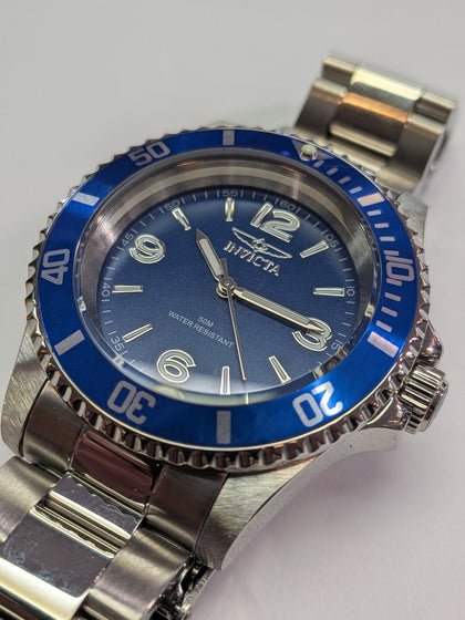 Invicta Watch Silver & Blue Boxed