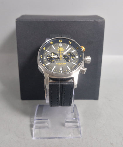 Vostok-Europe Expedition North Pole-1 Black Leather Watch VK64/592A560 Boxed