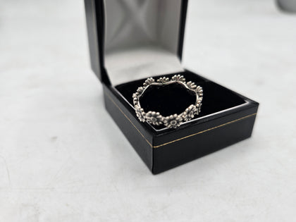 silver daisy pandora ring  size R