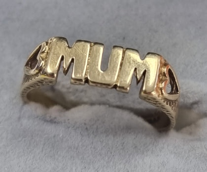 9ct Yellow Gold Mum Ring Size 