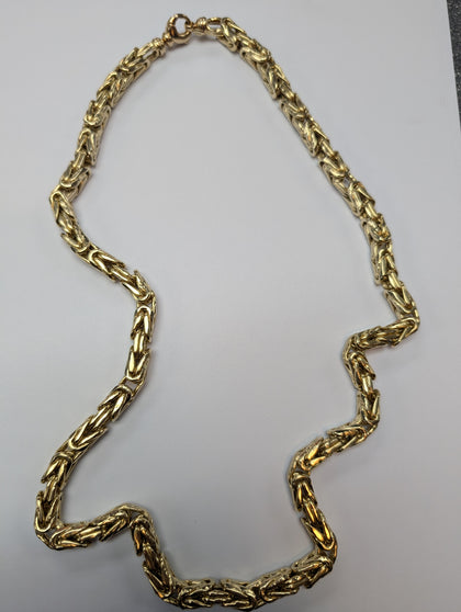 14CT GOLD HEAVY  BYZANTINE WIDE LINK 24