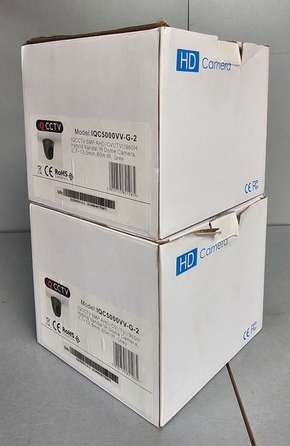 **Sale** 2X IQCCTV - IQC5000VV-G - IR Dome Camera, Grey