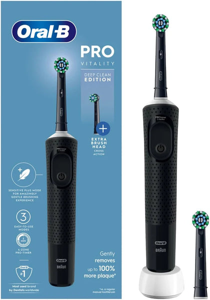 Oral-B Vitality Pro Electric Toothbrush Black + Extra Brush Head