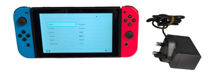 Nintendo Switch One Version 2 (No Dock) with Original Charger and Joy-Cons Red/Blue
