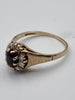 9CT Yellow Gold Ring With Black Stone And Diamond Stones - Size S - 2.43 Grams