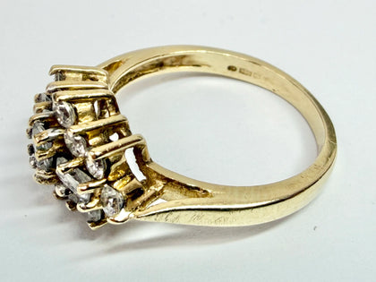 9ct yellow gold cluster
