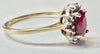 9ct yellow gold garnet halo ring size Q1/2