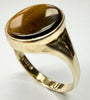 9ct yellow gold tigers eye signet ring size U