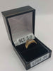 9ct yellow gold with 6 clear stones size P Boxed 5.31g hallmarked