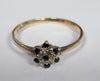 9ct Yellow Gold Ring With Clear And Black Stones - 1.49G - Size O - Hallmarked