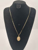 (375 Hallmarked&Tested) 9K 10.6G Gold Chain With Flower Engraved Locket, 30" In Length