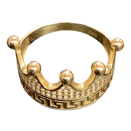 14 ct yellow gold Royal Crown Signet:  a central crown style  sizr T