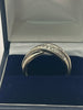 9ct White Gold Ring With Clear Stones - Q