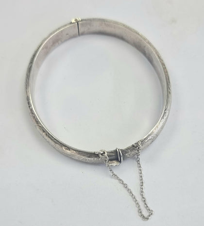 Silver Ornate Bangle