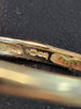 9CT Yellow Gold Ring with Red & Diamond (not carated) Stones - Size P - 3.14g - Hallmarked