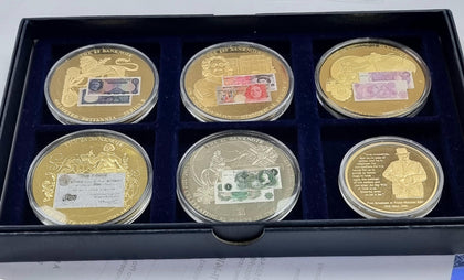 Set of Six Commemorative British Bank Note Coins