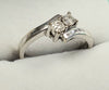 18CT WHITE GOLD DIAMOND RING - Size M 1/2