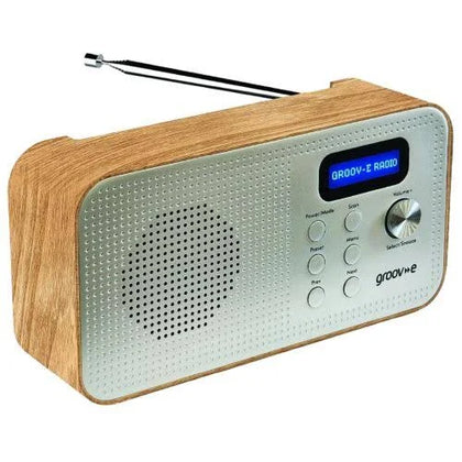 GROOVE LISBON PORTABLE DAB/FM DIGITAL RADIO - WOOD