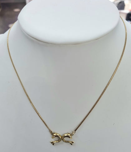 14ct Gold Necklace with Dolphin's