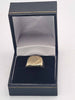 9ct Yellow Gold Ring Signet Ring With Pattern - Size R - 4.67 Grams