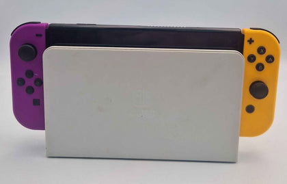 Nintendo Switch Console, 64GB, OLED, With Purple & Orange Joy-Cons, White Dock & Charger