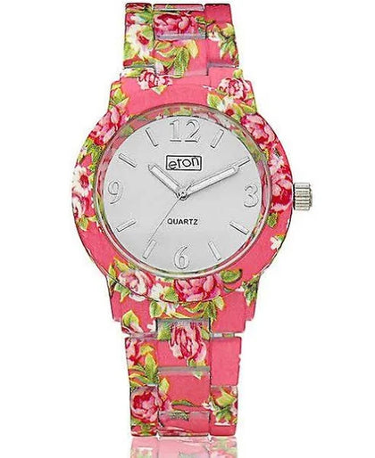 Eton Pink Chintz Floral Print Bracelet Fashion Watch 3174J-PK