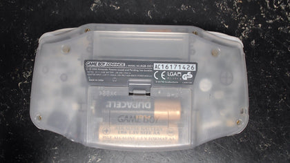 Nintendo Game Boy Advance Console Transparant Clear, White Battery