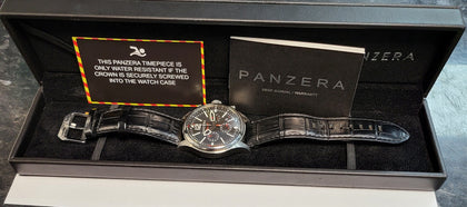 Panzera Flieger 46C Stainless Steel Pilots Chronograph Watch for Men