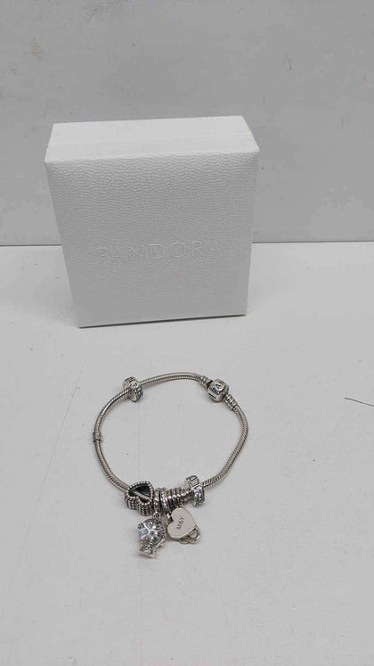 Pandora (ALE 925) Silver Charm Bracelet With 6 Charms - 27.94 Grams - 8