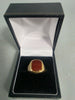 9ct GOLD RING 375 5.5G Size P RED STONE