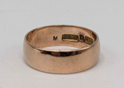 9k (375) Yellow Gold, Wedding Band Ring, 2.4g, Size:12/M, Boxed