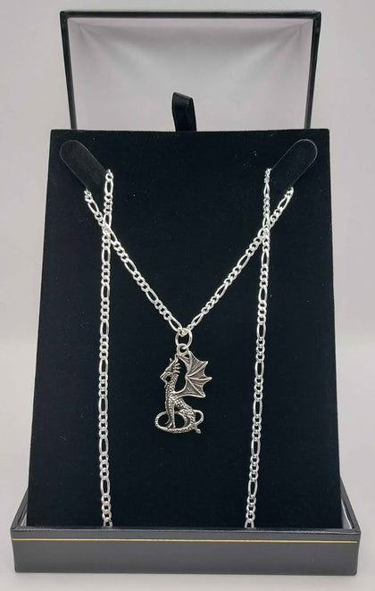 *BRAND NEW* 925 silver necklace with dragon pendant 11.8g 24