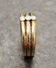 14ct Yellow & White Gold Band Ring with 3 Bezel Set Stones - Size N