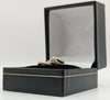 375 9CT HALLMARKED, YELLOW GOLD, TWISTING BAND WITH SINGLE STONE, SIZE:M, 2G, BOXED