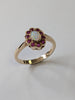 9ct Gold Red & multi coloured Stone Ring