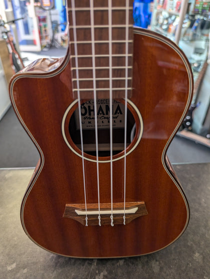 Ohana Left Handed Ukulele Ck-35gce-lh