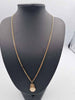 9ct Yellow Gold Curb Chain Necklace With Spinner Fob Pendant - 24" Long - 11.32 Grams