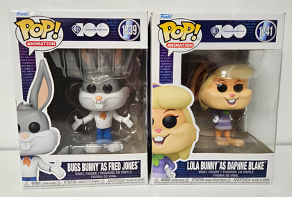*Collection Only* Funko Pop WB100 Bugs & Lola Bunny As Fred & Daphne Scooby Doo #1239 #1241