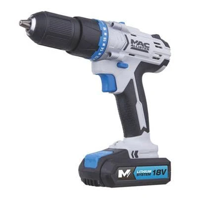 Mac Allister MSDD18-Li-2 18V 1.5Ah Li-Ion Cordless Drill Driver in Case *Store Collection Only*