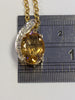 9ct gold Belcher chain with large yellow stone pendant