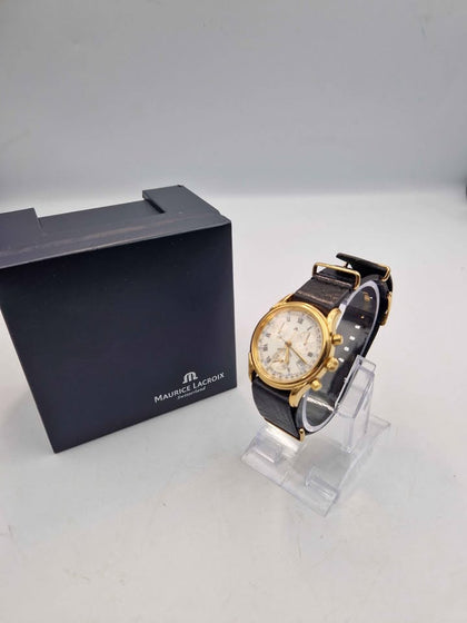 **DEAL** Maurice Lacroix Les Classiques Chronograph 04663 Quartz Gold Plated Watch - Boxed